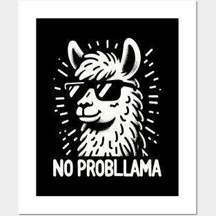 No Probllama Funny Llama Posters and Art